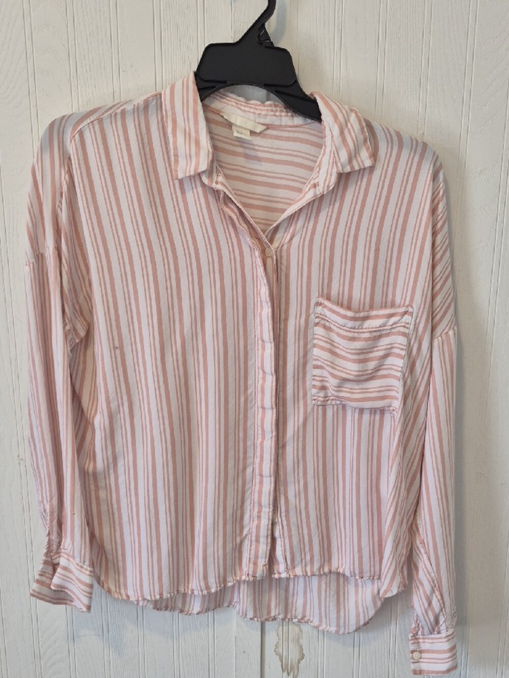 H&M Button-Down Shirts | Pink Stripe